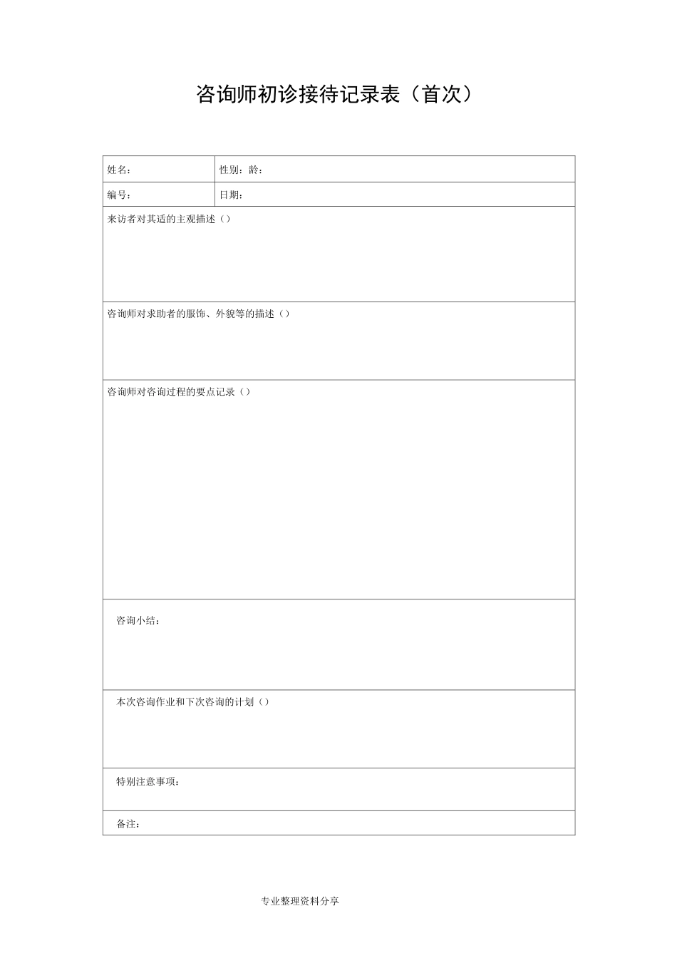 心理咨询个案表来访者登记表_第2页