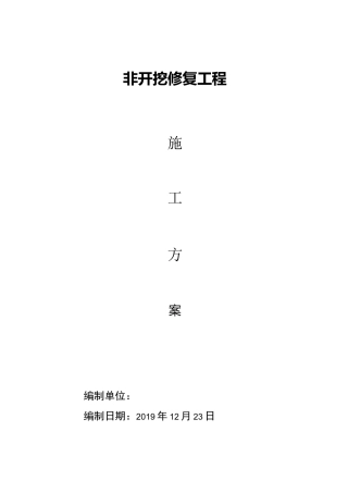 汀城路排水管道非开挖修复施工方案