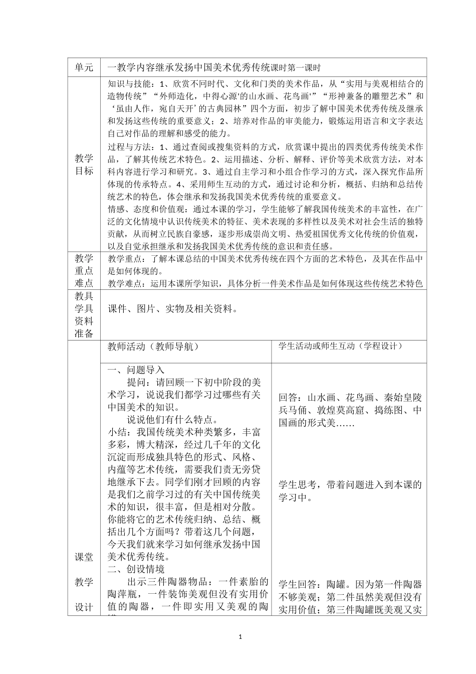 第1课 继承发扬中国美术优秀传统_第1页