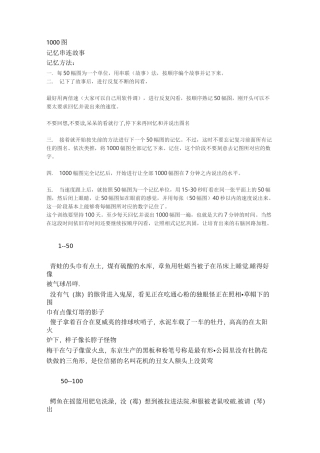 1000图记忆串联故事要点
