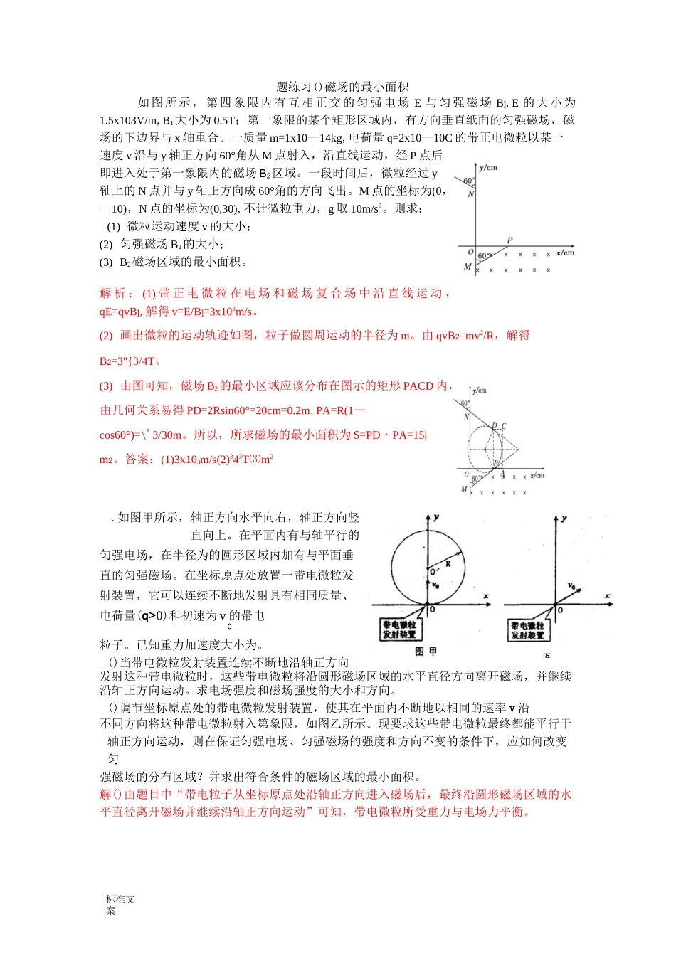 专项练习--磁场地最小面积求解_第1页