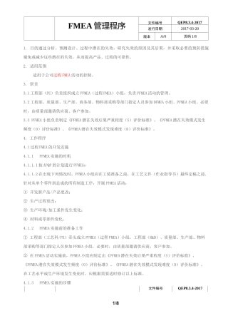 FMEA 管理程序