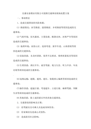 道路交通现场处置方案
