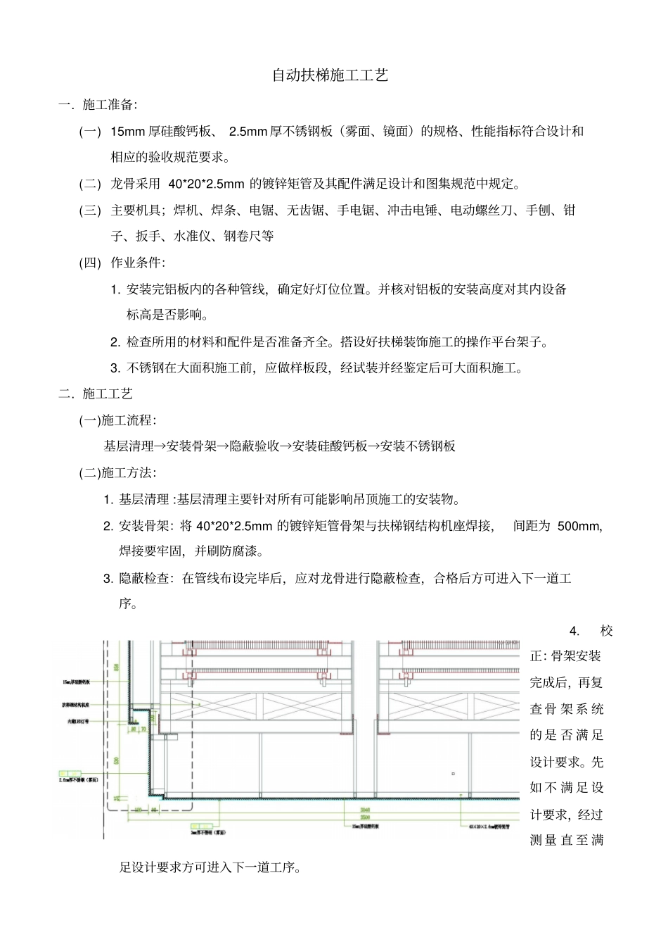 自动扶梯包不锈钢施工方案_第1页