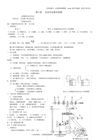 自动车床基本原理