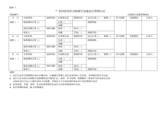 自助银行设备登记簿