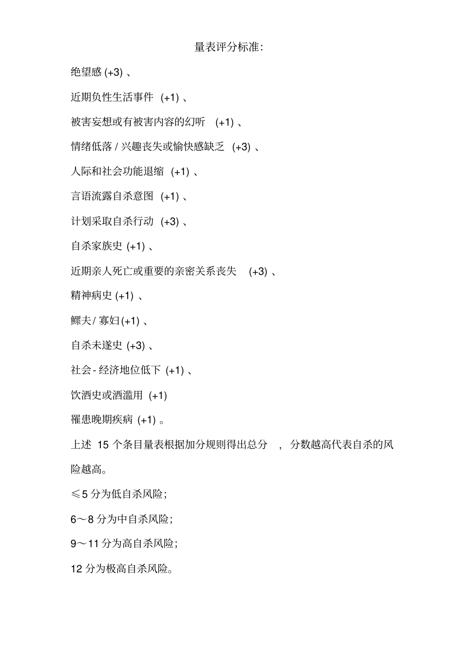 自杀风险评价量表_第2页