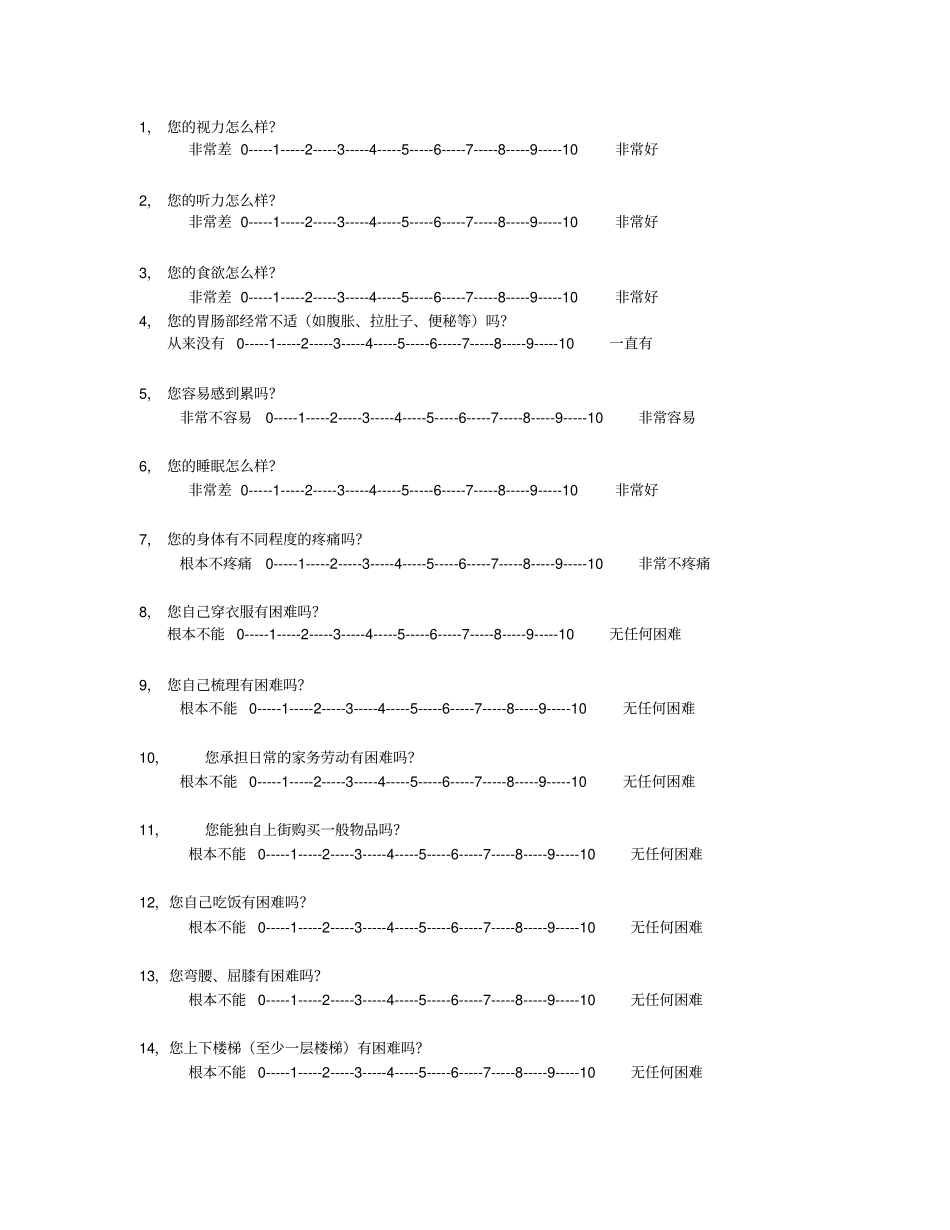 自测健康评定量表SRHMS_第2页