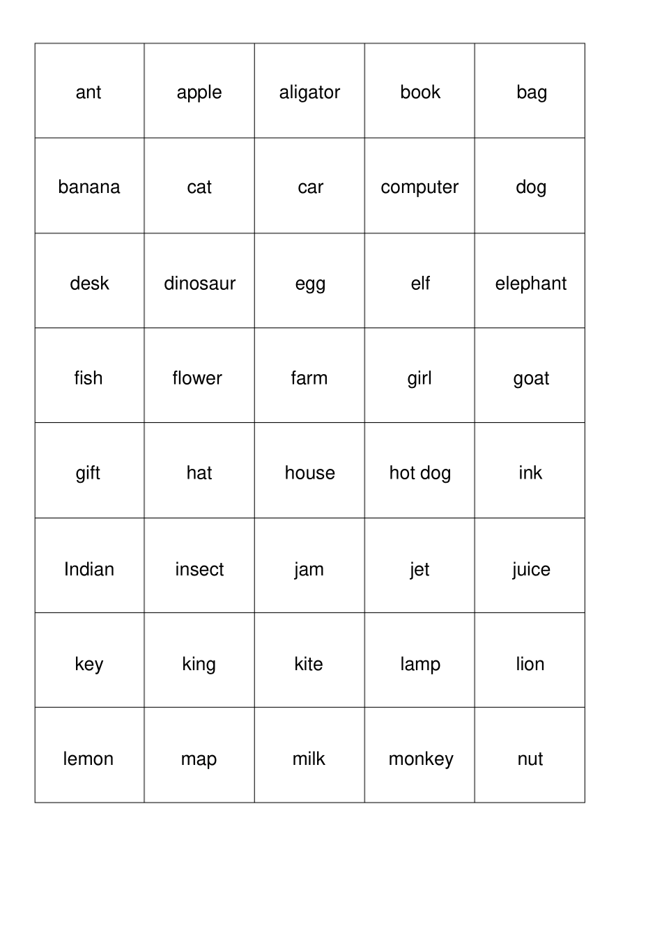 自然拼读单词卡78个_第1页