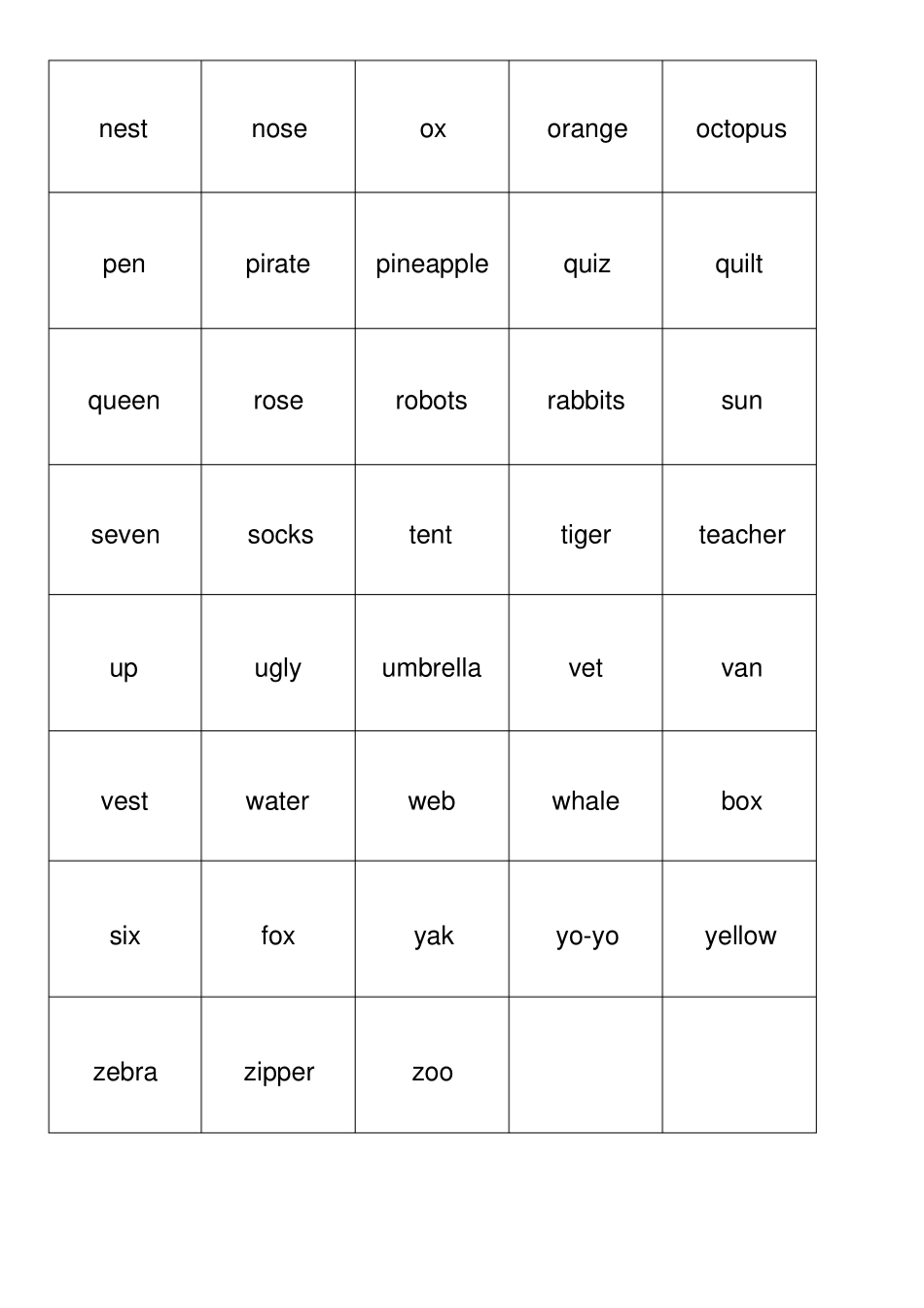 自然拼读单词卡78个_第2页