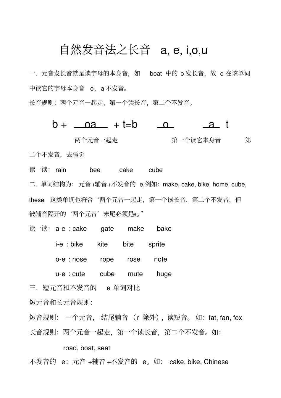 自然拼读法长元音aei,o,u_第1页