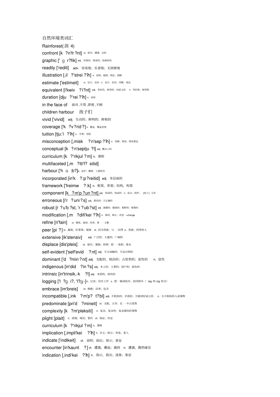 自然环境类词汇_第1页