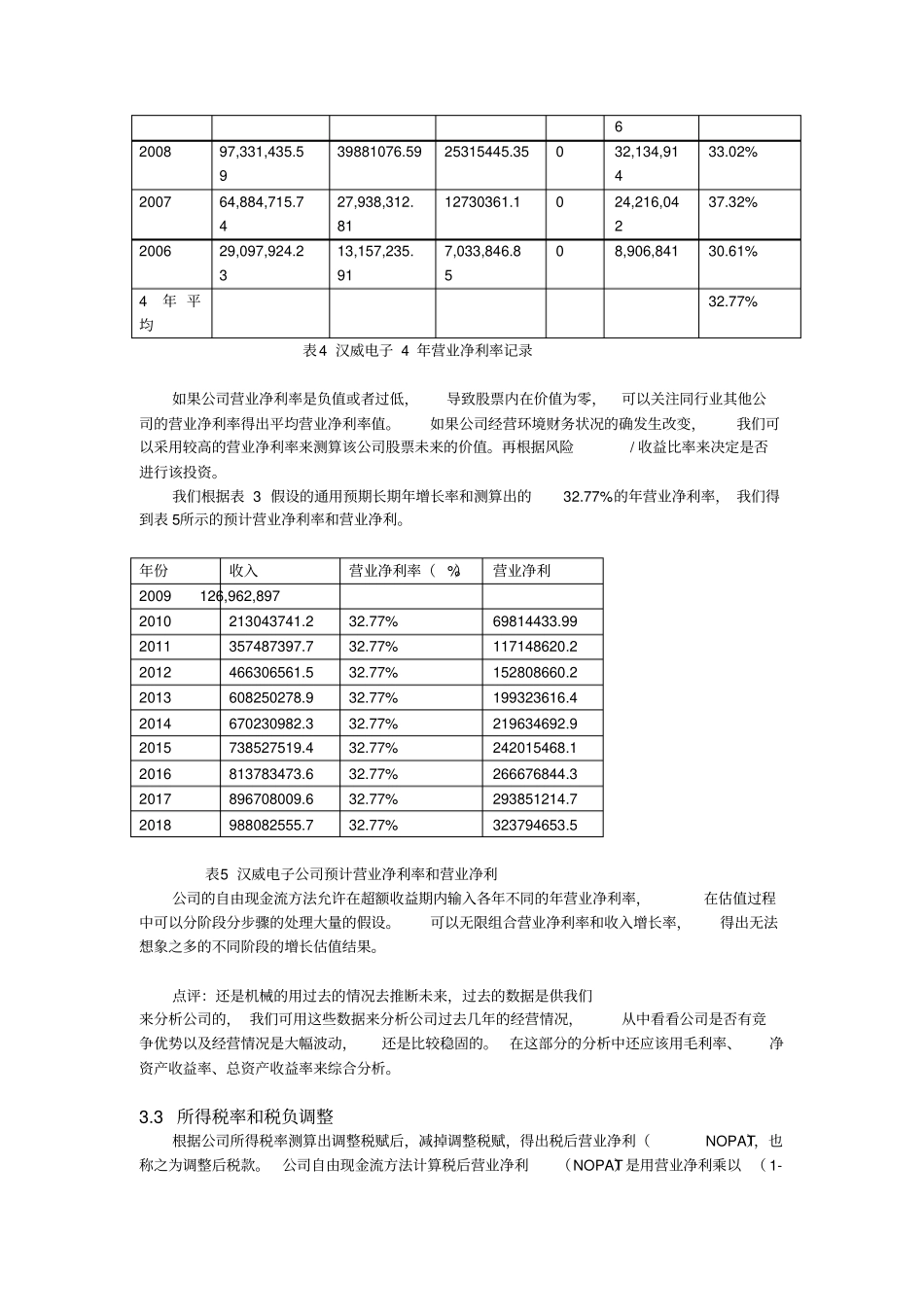 自由现金流贴现法估值案例分析_第3页