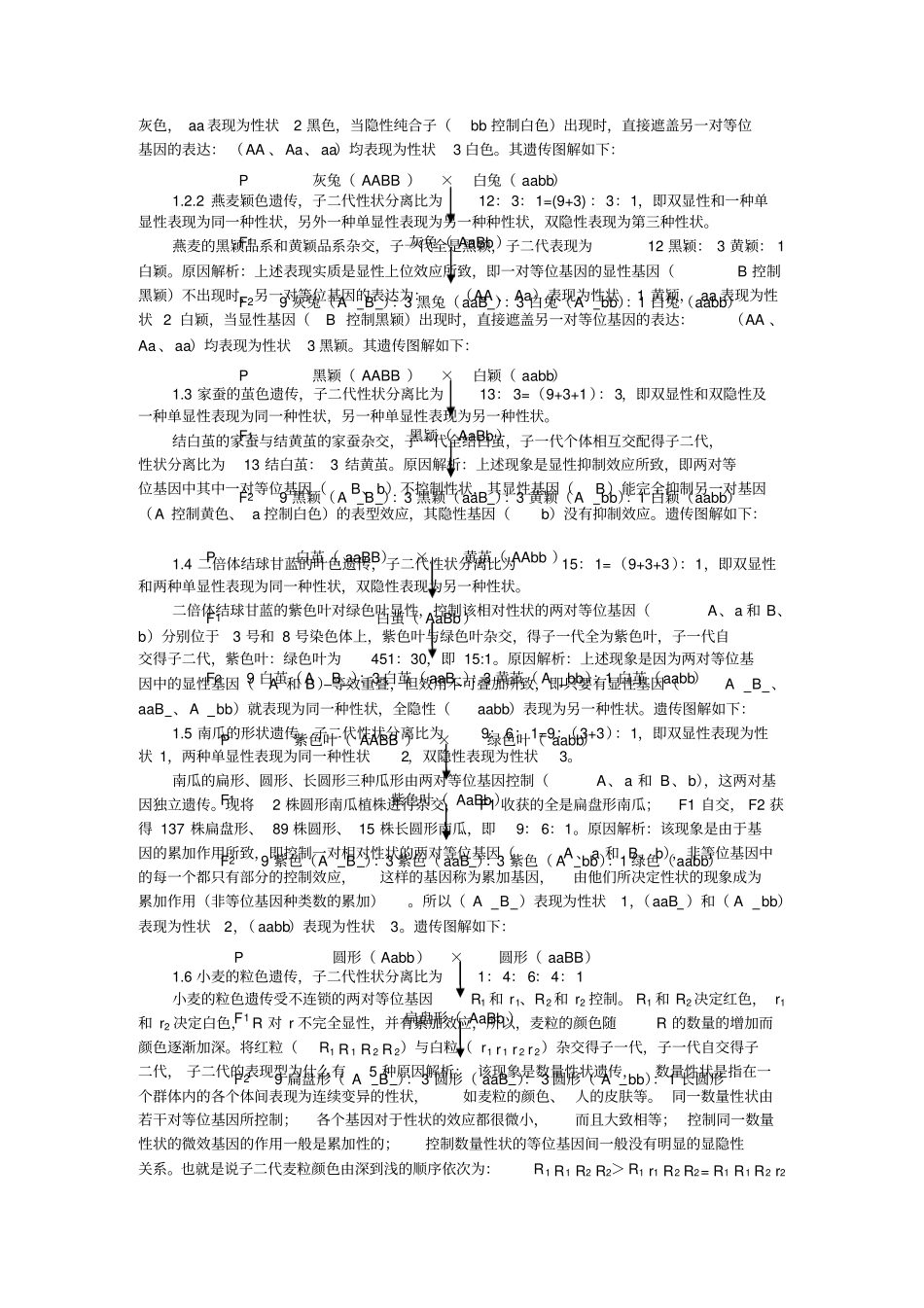 自由组合定律中9：3：3：1的剖析_第2页