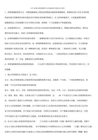 自考03706思想道德修养与法律基础新大纲重点复习资料