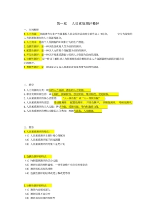 自考06090人员素质测评理论与方法重点复习资料张羽桐