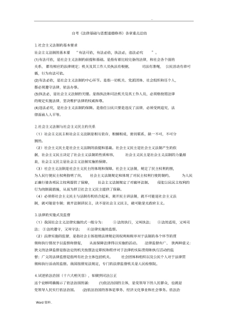 自考思修各章重点总结