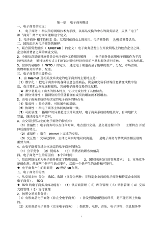 自考电子商务复习资料