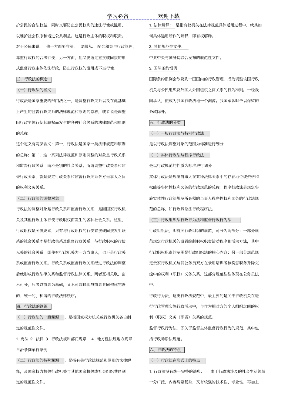 自考行政法学复习考点、重点新版_第2页