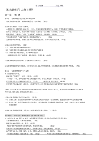 自考行政管理学重点复习资料
