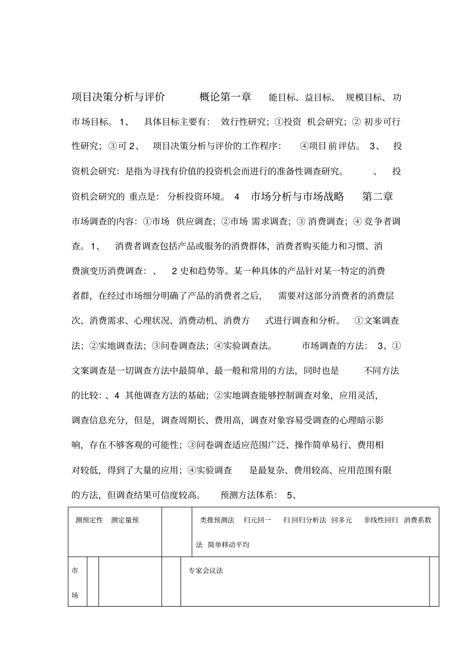 自考项目决策分析与评价全书总结完善版_第1页