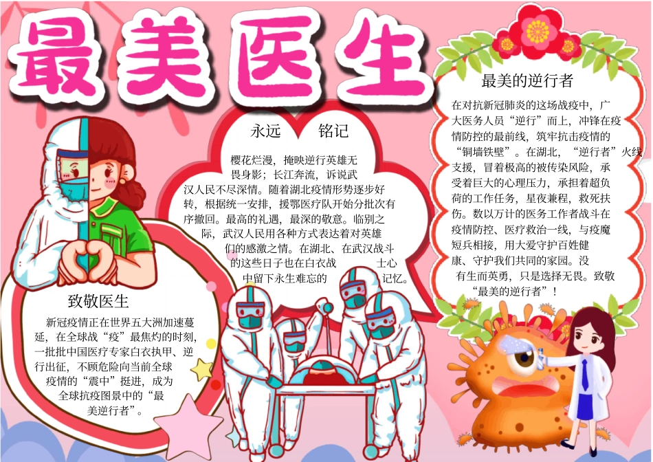 致敬逆行者小报手抄报模板_第1页