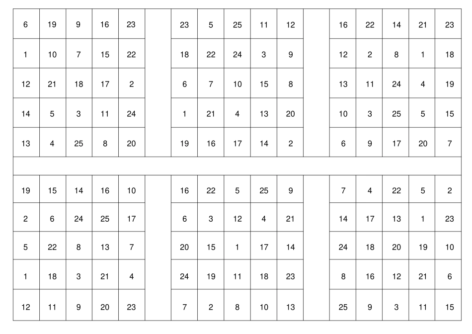 舒尔特表格-直接打印版_第1页