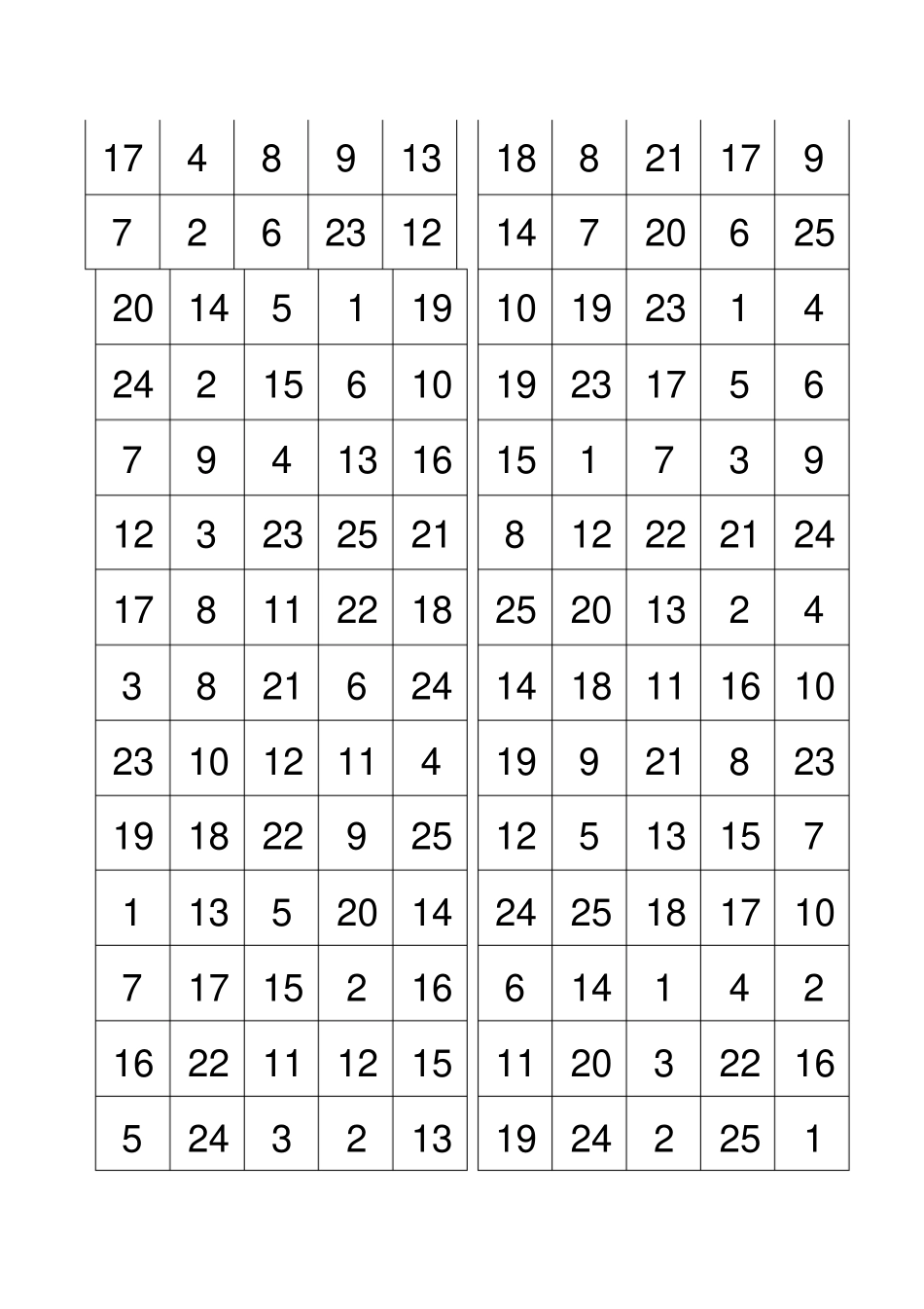 舒尔特方格×格张提高专注力A纸直接打印版_第2页