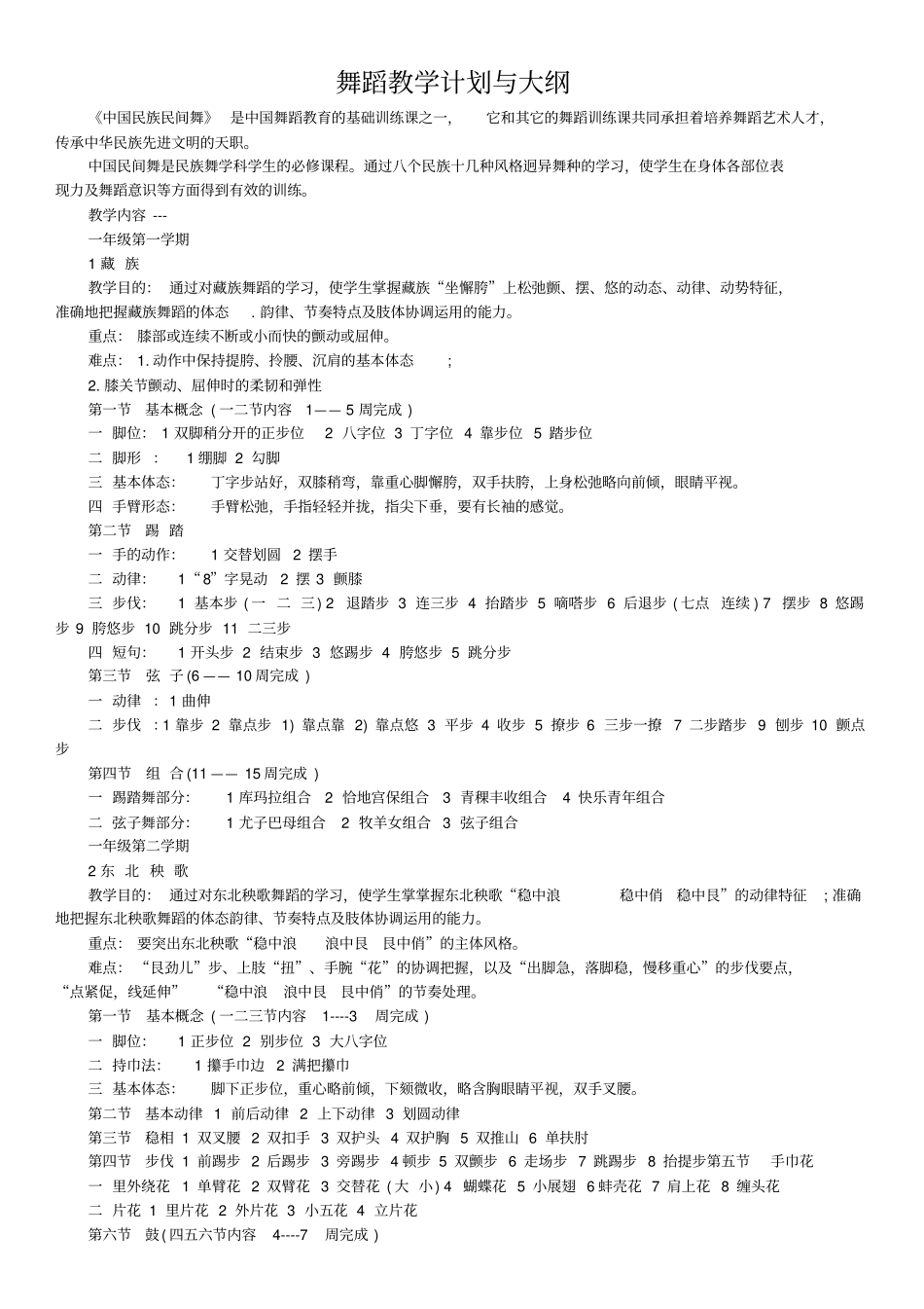 舞蹈教学大纲_第1页