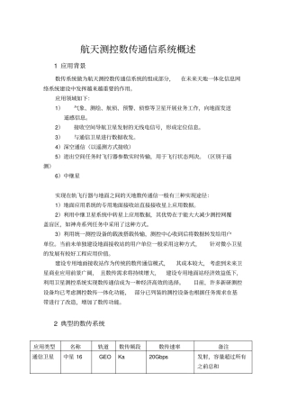 航天测控通信数传系统概述
