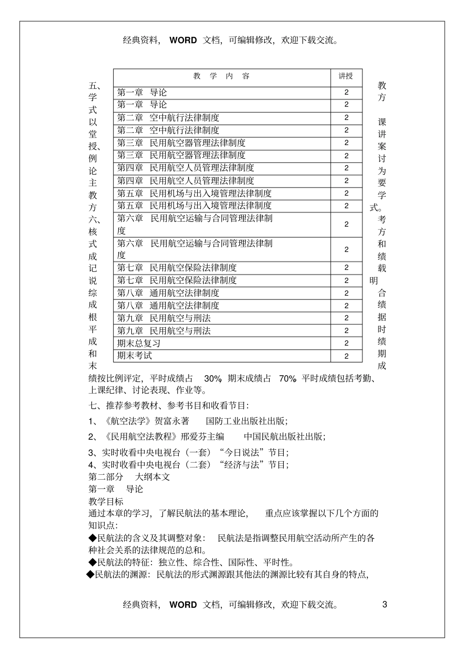 航空法律法规教学大纲资料6_第3页