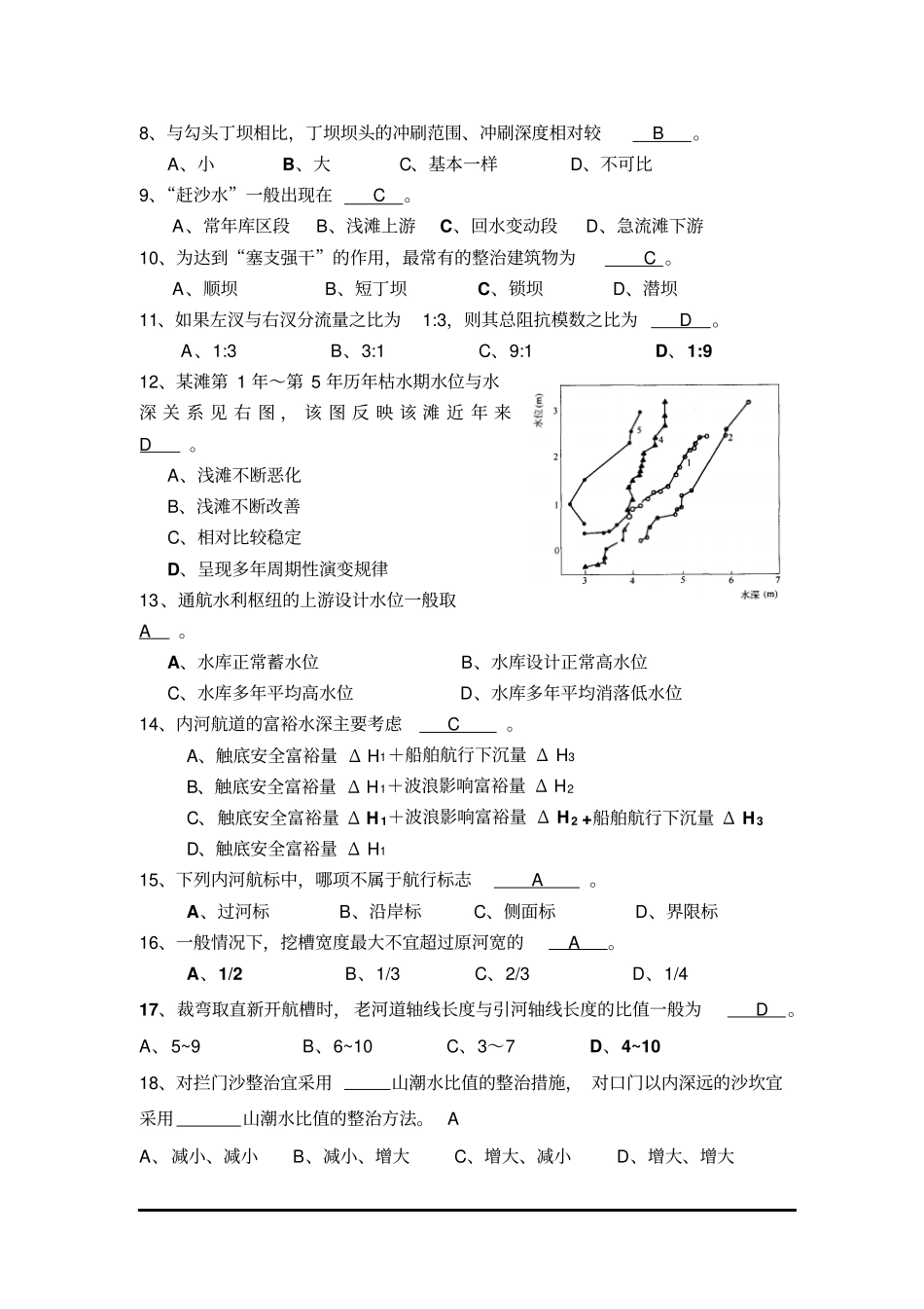 航道整治试卷A讲解_第2页