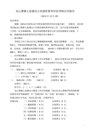 良心堡镇七星湖完小发展性督导评价考核自评报告222汇总