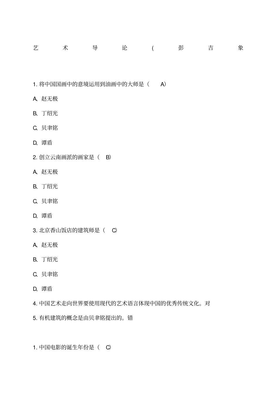 艺术导论网课新版答案_第1页