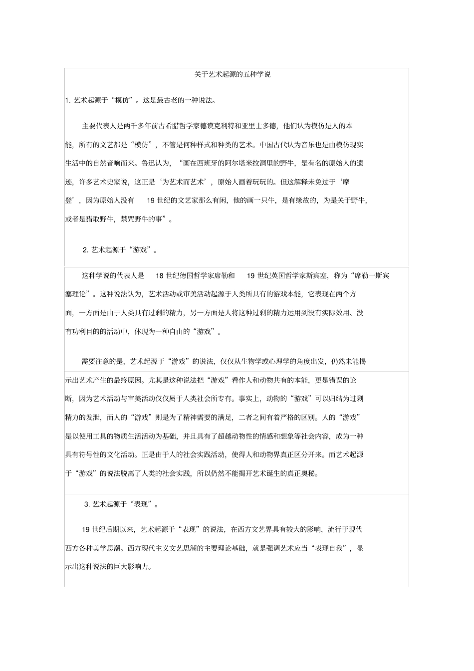 艺术起源的五种学说_第1页