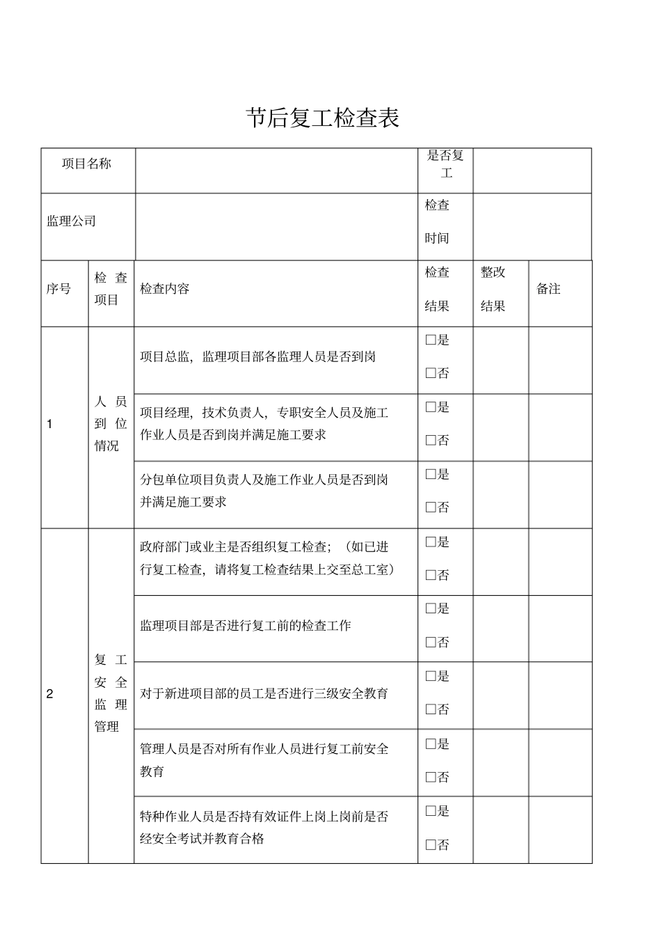 节后复工检查表_第1页