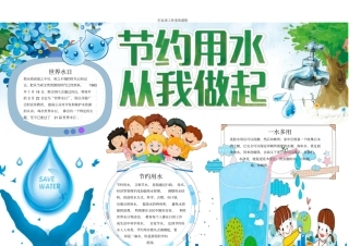 节水保护水资源电子小报10x