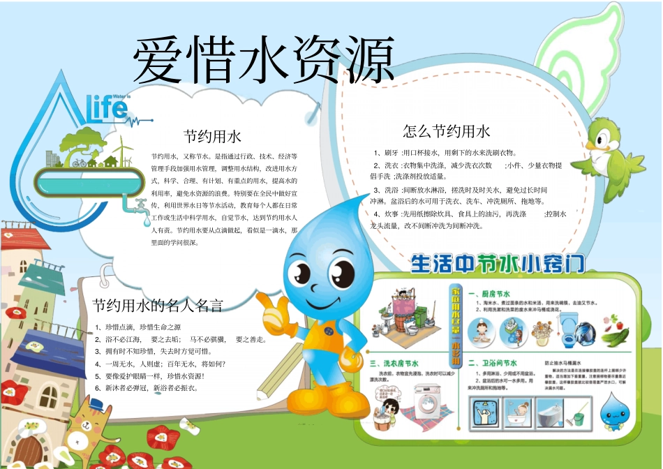 节水保护水资源电子小报x_第1页