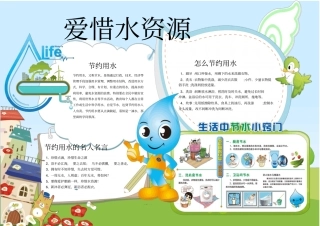 节水保护水资源电子小报x