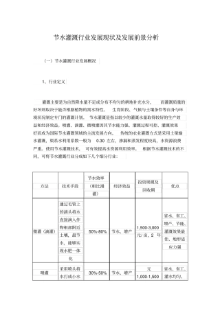 节水灌溉行业发展现状及发展前景分析