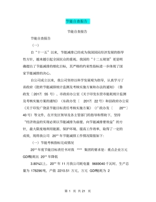节能自查报告【可编辑版】