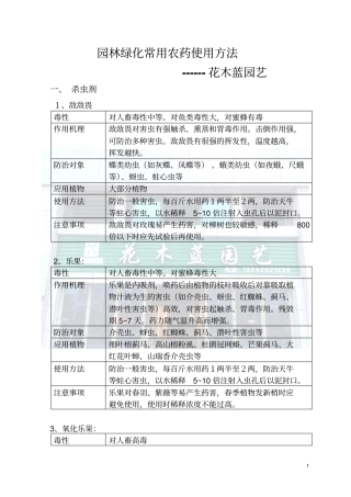 花木蓝园艺述常用农药使用方法分析