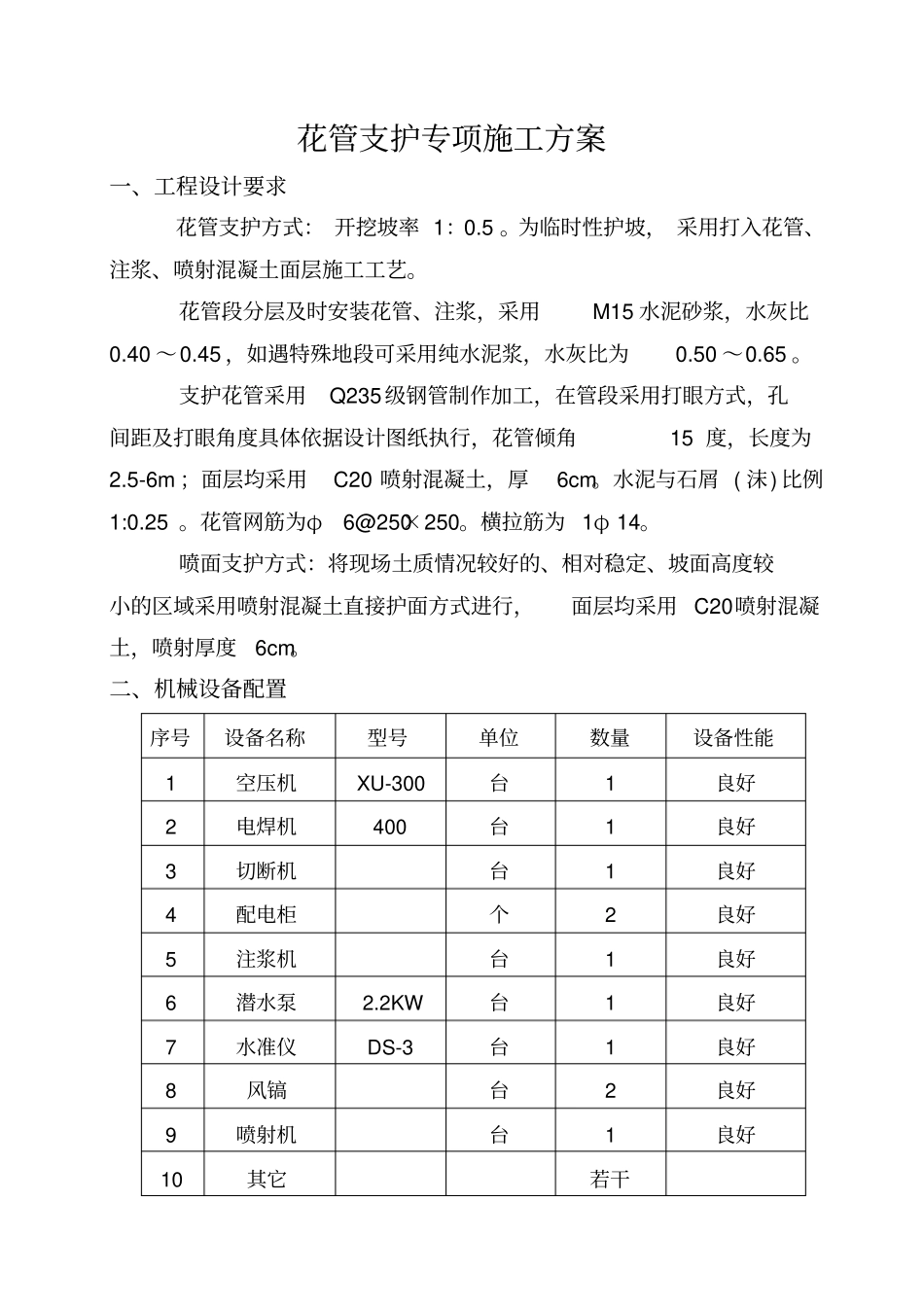 花管支护专项方案_第1页