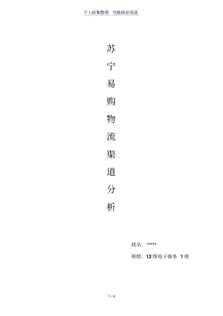 苏宁易购电子商务公司的物流渠道分析