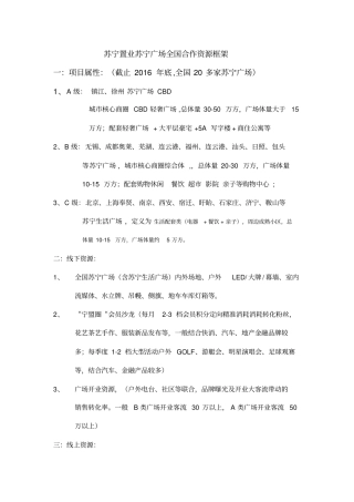 苏宁置业苏宁广场资源框架