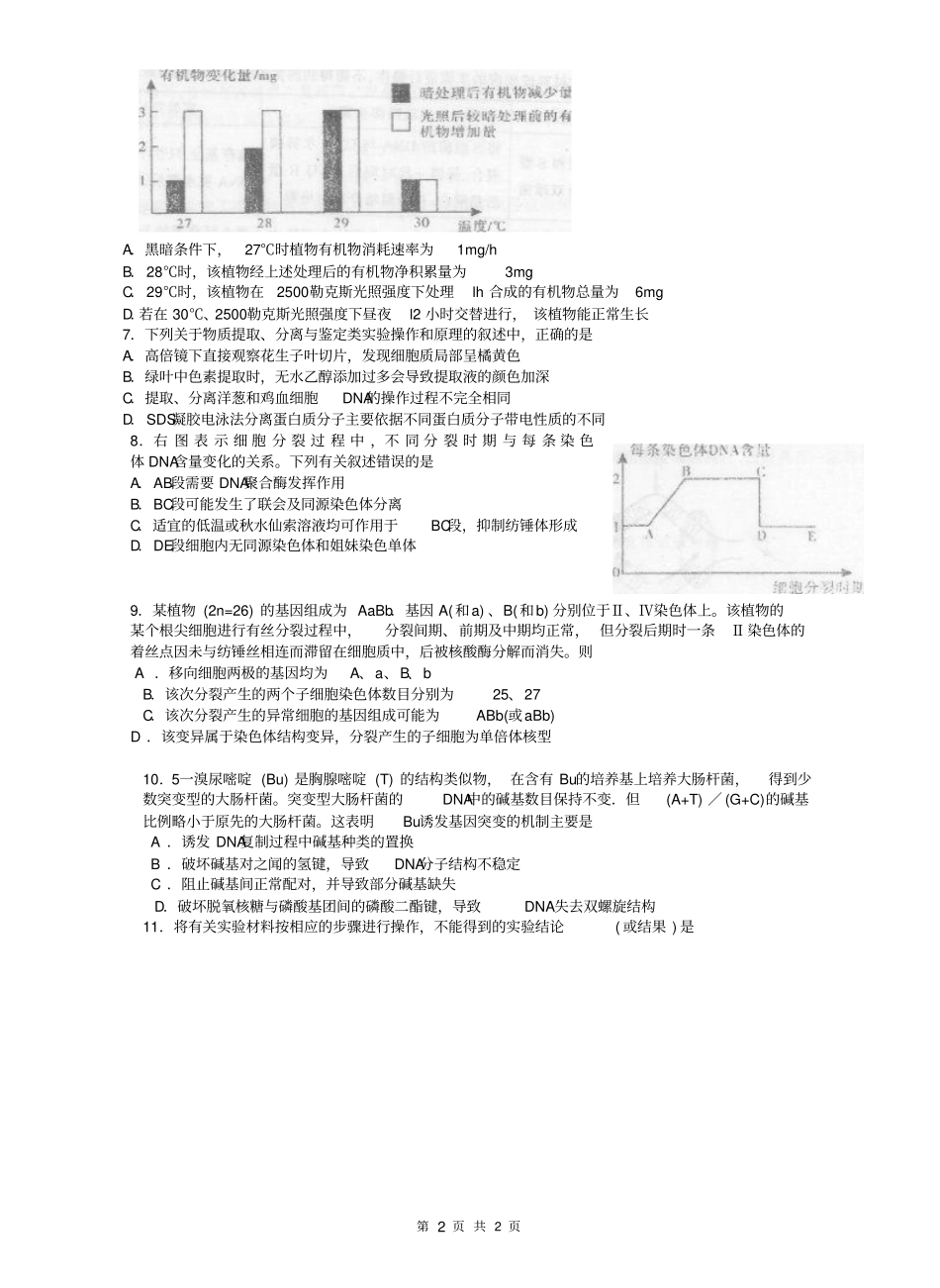 苏州2012届高三上学期调研测试生物汇总_第2页