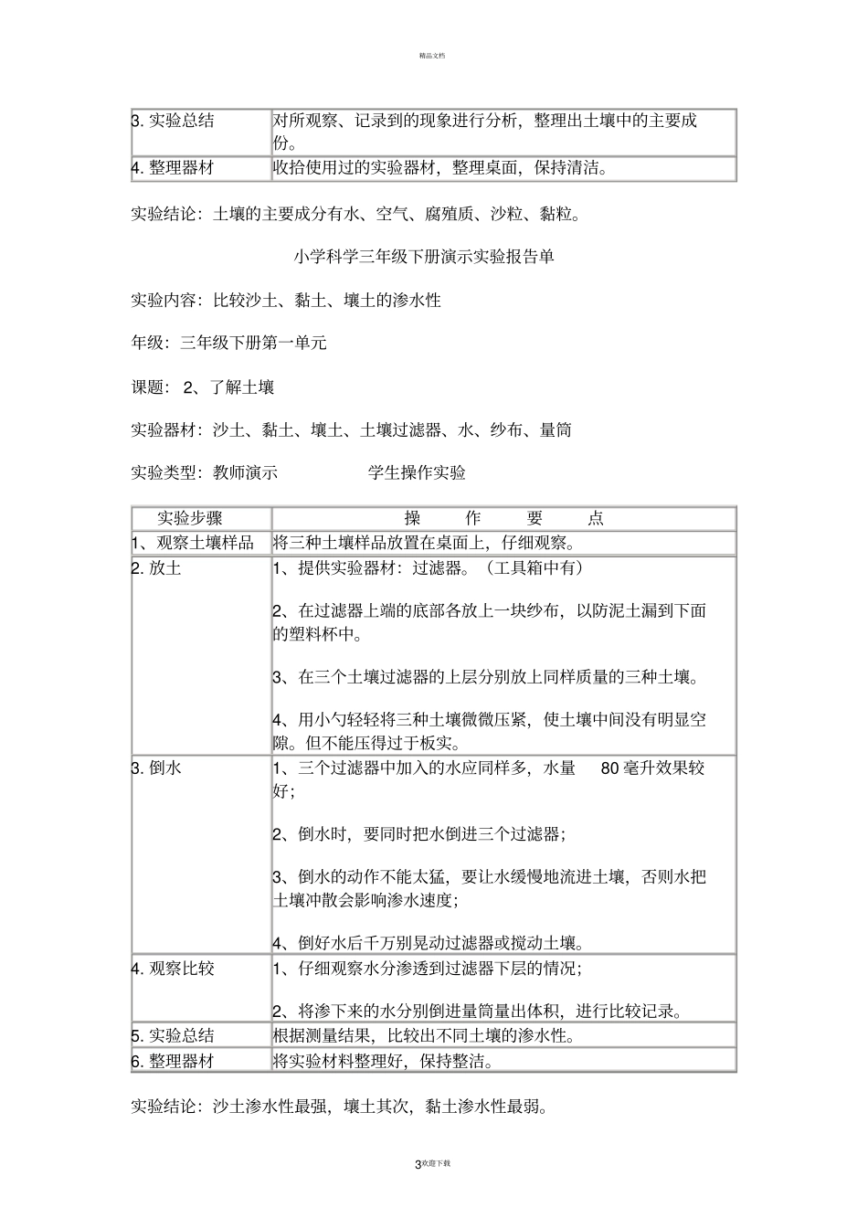 苏教版三----六年级科学下册试验报告单汇总_第3页