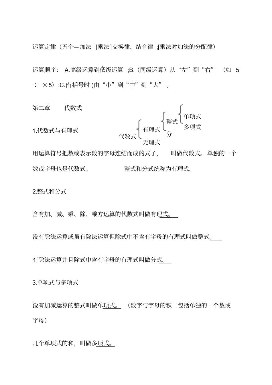 苏教版初中数学知识点总结适合打印_第3页