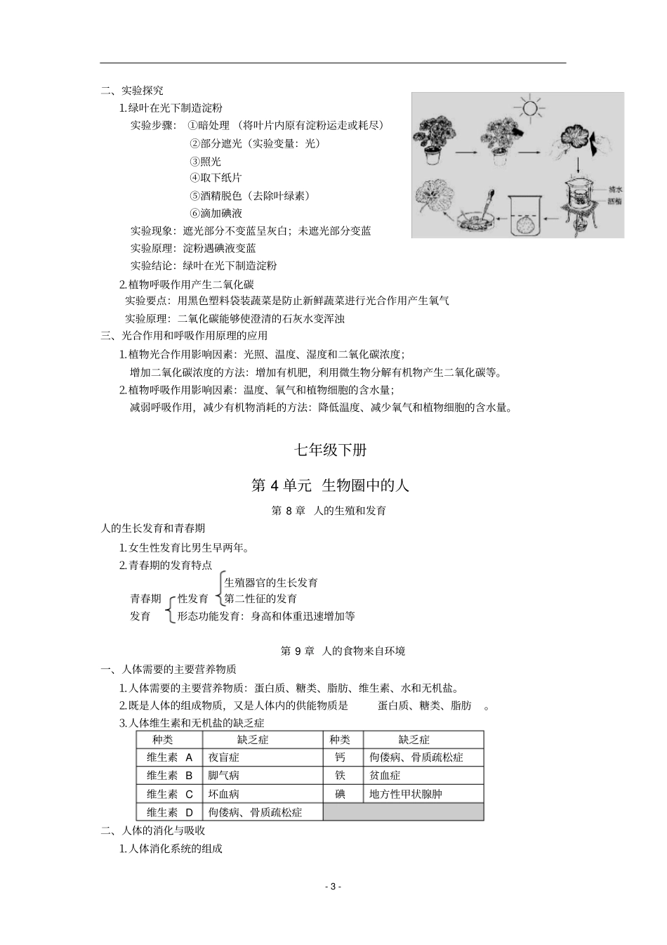 苏教版初中生物中考复习提纲1_第3页