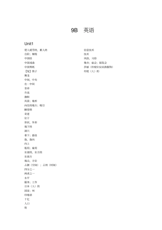 苏教版初中英语单词默写